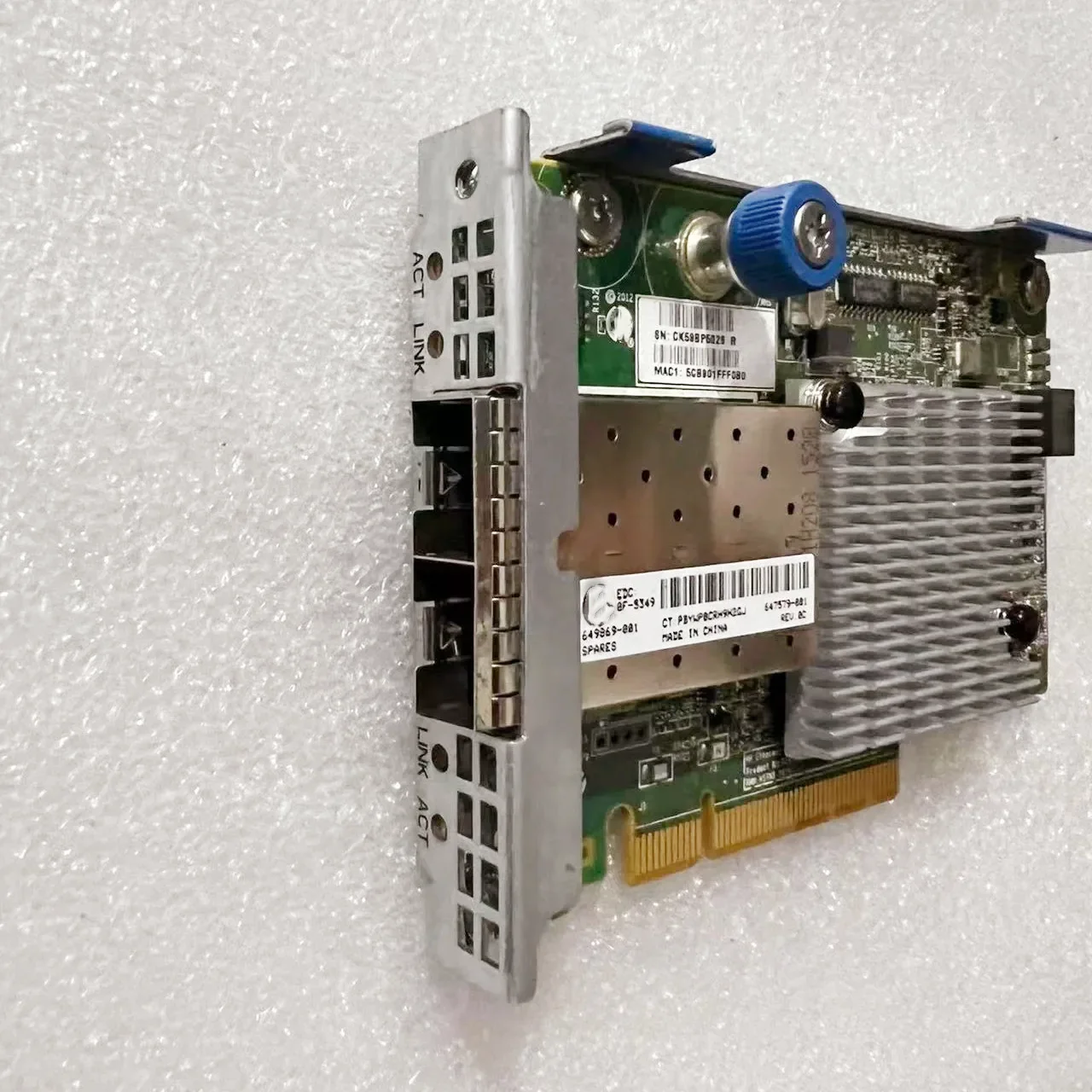 오리지널 530FLR 647581-B21 647579-001 649869-001 2포트 10Gbps 이더넷 네트워크 카드 어댑터 업그레이드 PCI-E 8x (HP G8 서버용)
