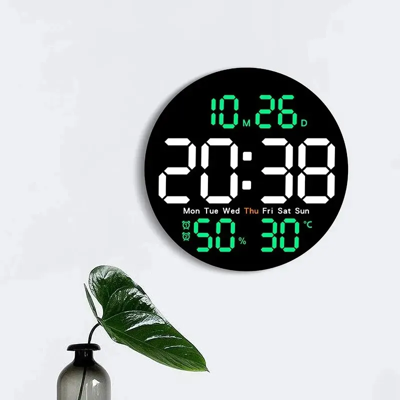 10inch LED Large Digital Wall Clock with Remote Control Temperature Humidity Date Week Display Countdown Timing Clock Home Decor digital wall clock