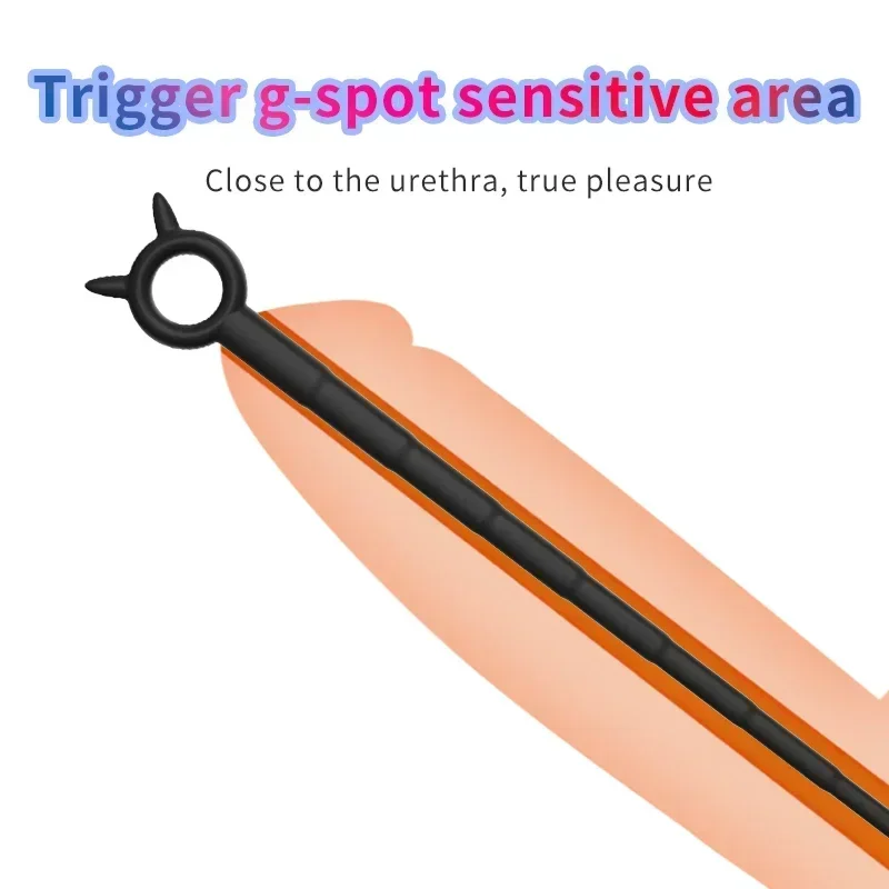 Silicone Long Penis Catheter Sound Urethral Dilator Deep Prostate Stimulate Urethra Chastity Sounding Rod Erotic Sex Toy for Men