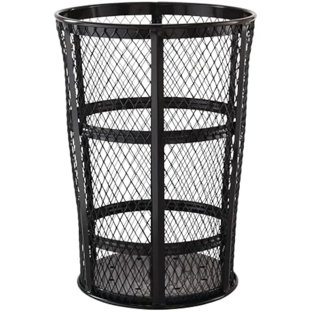

Commercial Products Durable Street Metal Trash Can Home Supplies 45-Gallon Bin Black Bucket Garbage All for Kitchen and Home