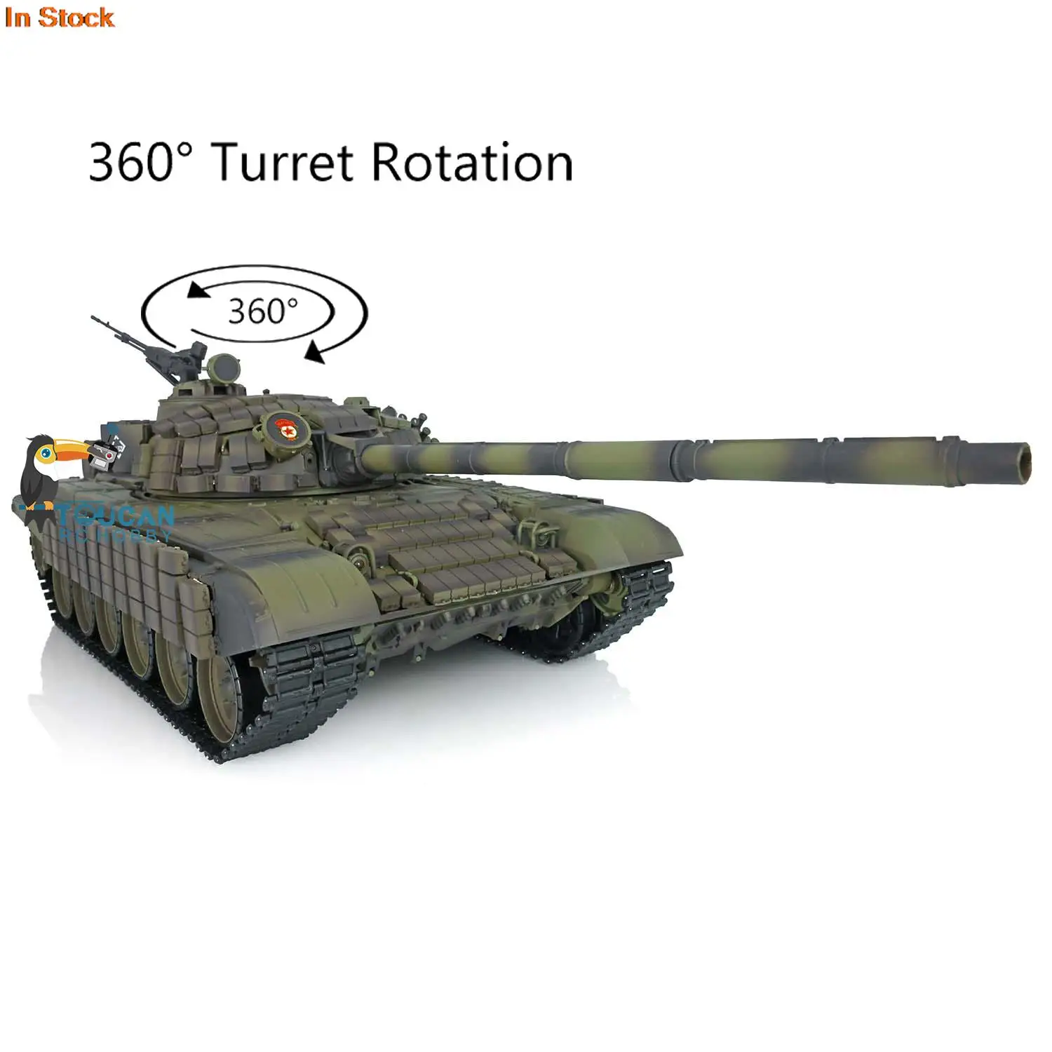 

Heng Long 1:16 RC Tank 7.0 Plastic T72 Remote Control Battle Tank 3939 360° Turret Ready To Work Smoke Effects BB Shoot TH20563