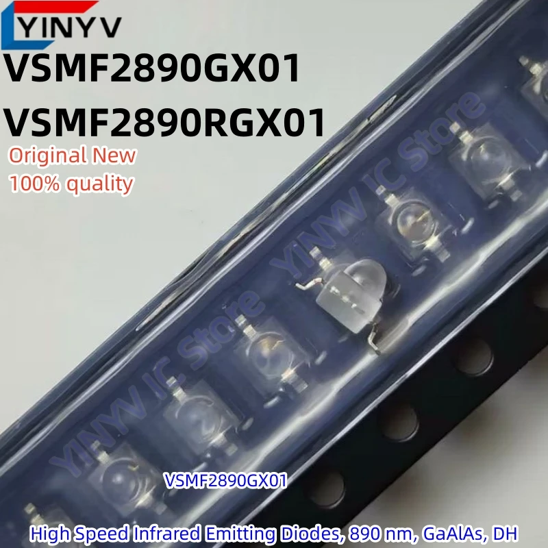 

10Pcs VSMF2890GX01 VSMF2890RGX01 VSMF2890 SMD-2 High Speed Infrared Emitting Diodes, 890 nm, GaAlAs, DH Chipset 100% New