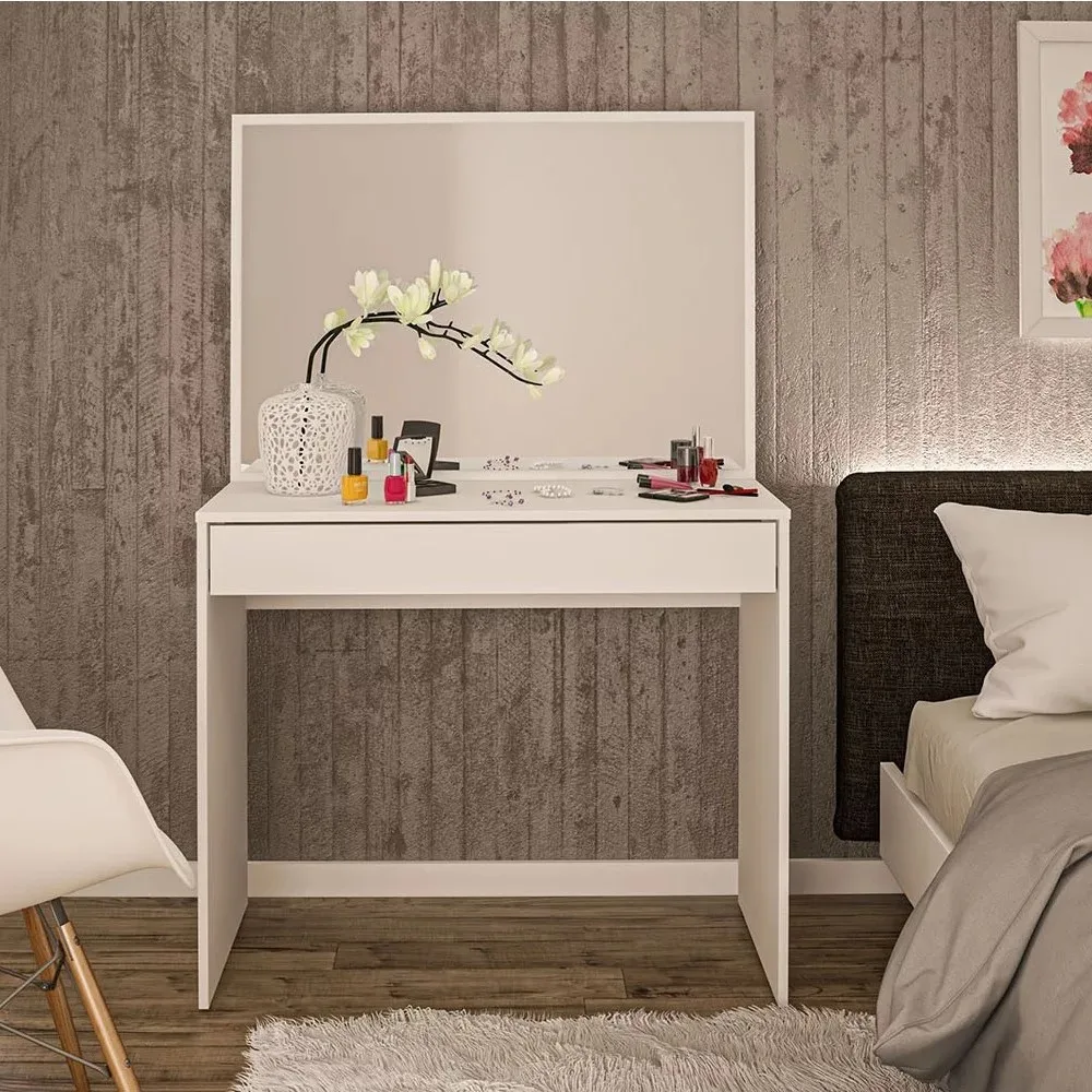 

Virginia Modern Vanity Table Toiletries White Finish Freight Free Dressers for Bedroom Dresser Dressing Desk Makeup Furniture