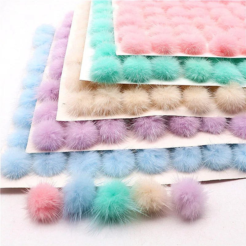 Real Mini Mink Fur Pompom Diy Pompon Fur Balls for Sewing on Keychain Scarf Hats DIY Jewelry Accessories Jewelry Making Supplies Craft Supplies Pom Poms Craft Supplies Fluffy Ball Accessories Doll Handmade Accessories