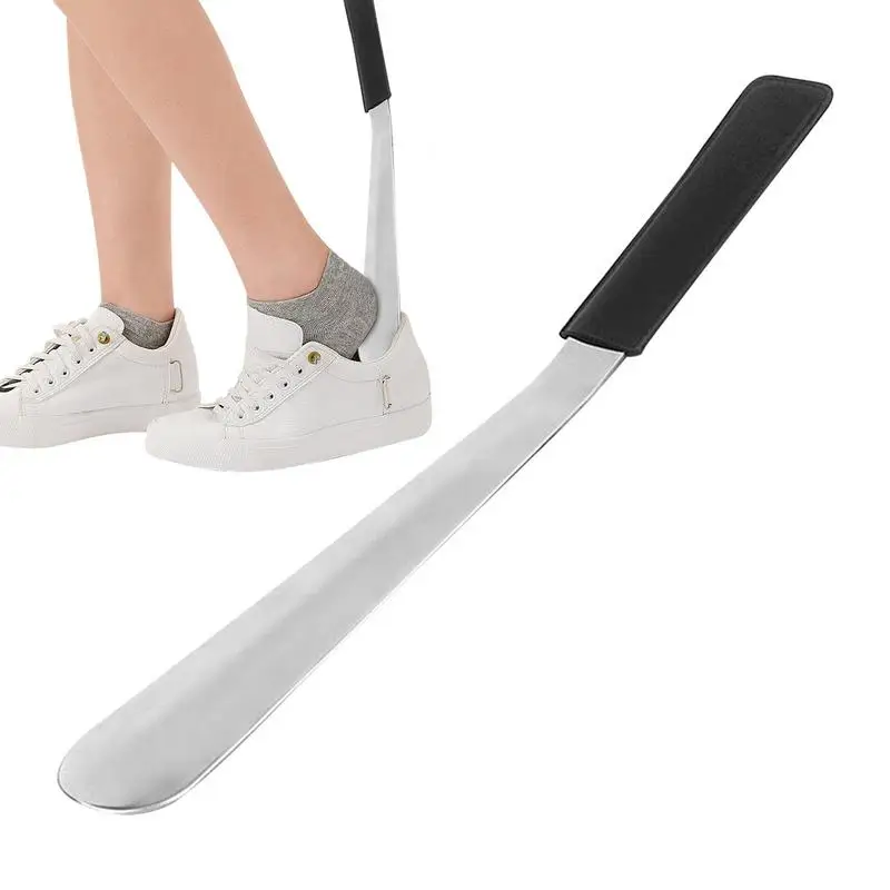 

Обувной рожок с длинной ручкой для пожилых, рожок для обуви из нержавеющей стали, рожок для обуви с длинной ручкой для пожилых, мужской, детский, металлический рожок для обуви