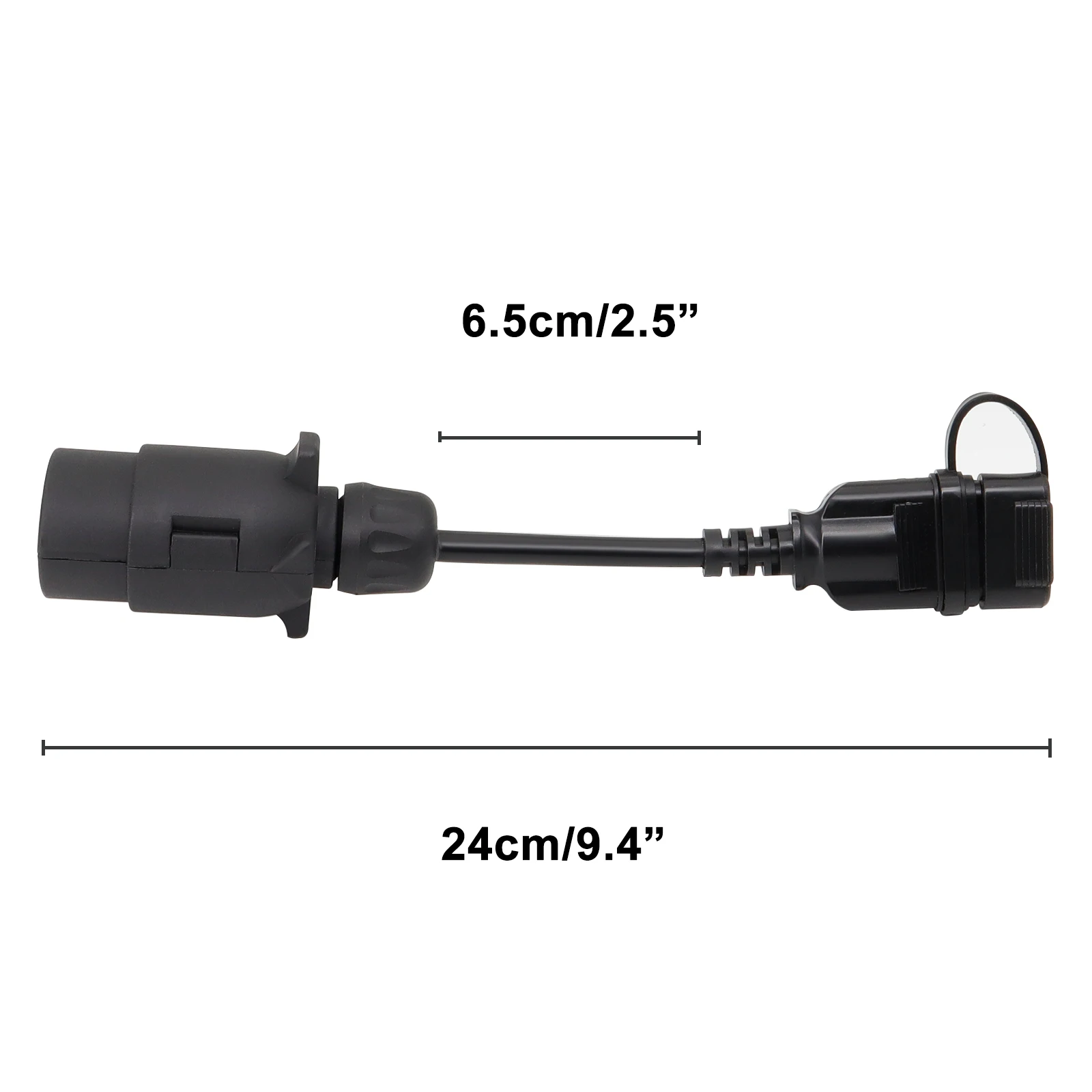 VOBOR Trailer Plug Adapter EU 13 Way Round To US 4 Way Flat Trailer Connector Converter Conversion Plug For RV