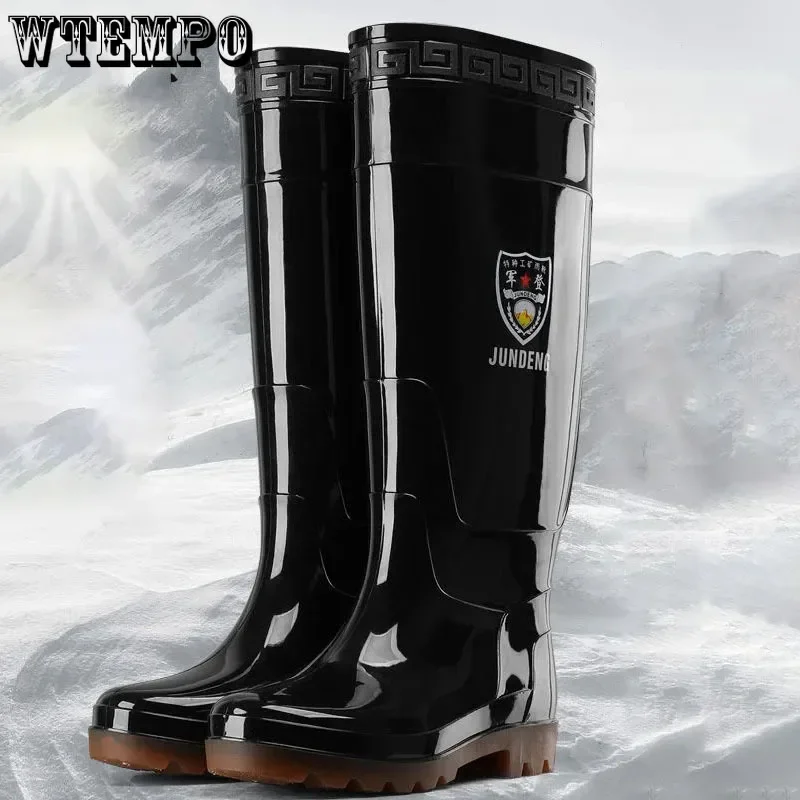 Botas-de-lluvia-negras-para-hombre-zapatos-de-trabajo-de-goma ...