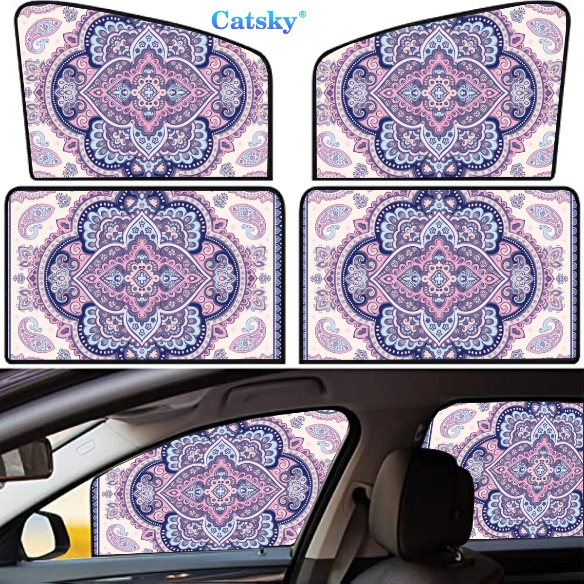 

4 Pieces Privacy Car Window Sun Shades Magnetic Blackout Car Window Covers Car Curtains Car Window Sun Shades Covers Auto