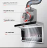 900mm Range Hood Somatosensory LCD Touch Panel Top Side Double Suction Large Suction Range Hood Intelligent Cleaning Range Hood 6