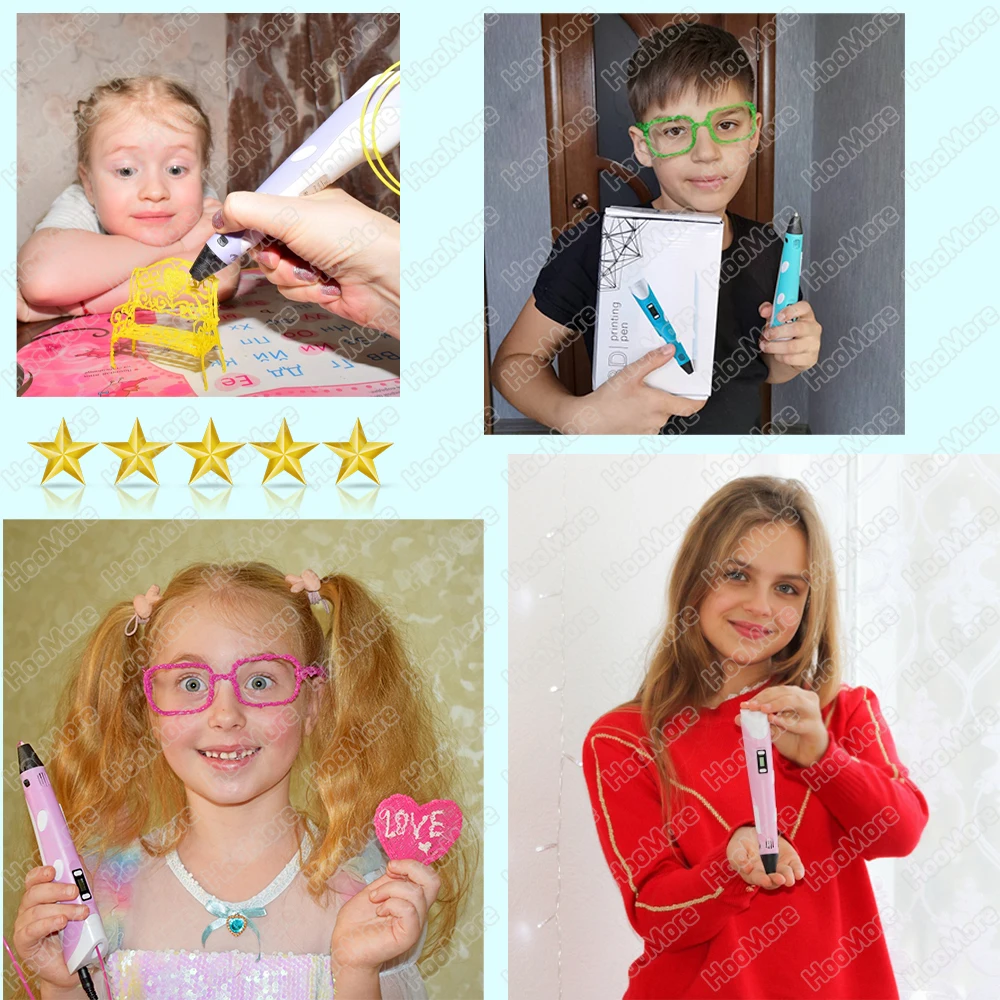 3D Pen for Children 3D Drawing Printing Pencil with LCD Screen Compatible PLA Filament DIY Toys for Kids Christmas Birthday Gift