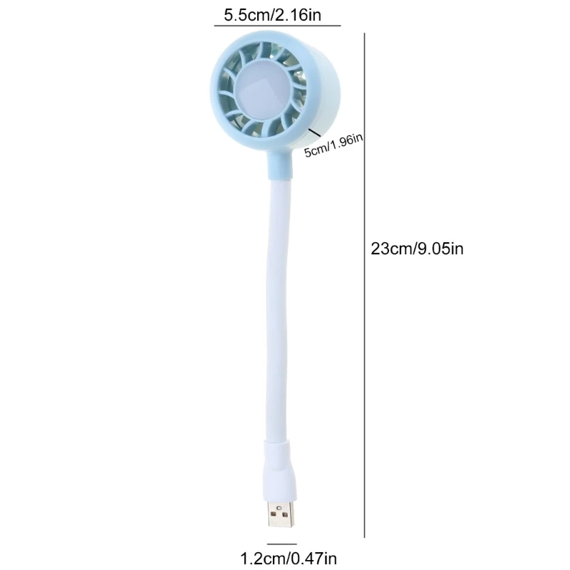 Small USB Fan with Led Light 4 Gear Wind Speed and Adjustable mini fan