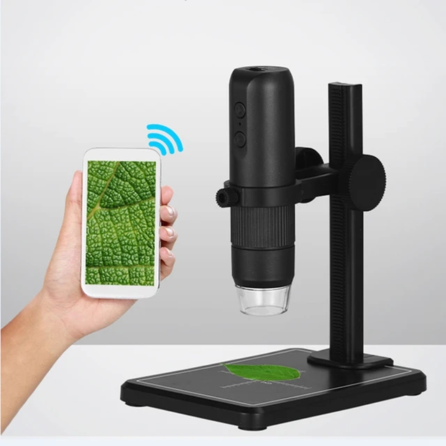 Easyover-Microscope numérique WiFi 1000X, 8 LED HD USB, microscopes  électroniques, n'aime, caméra, loupe, support