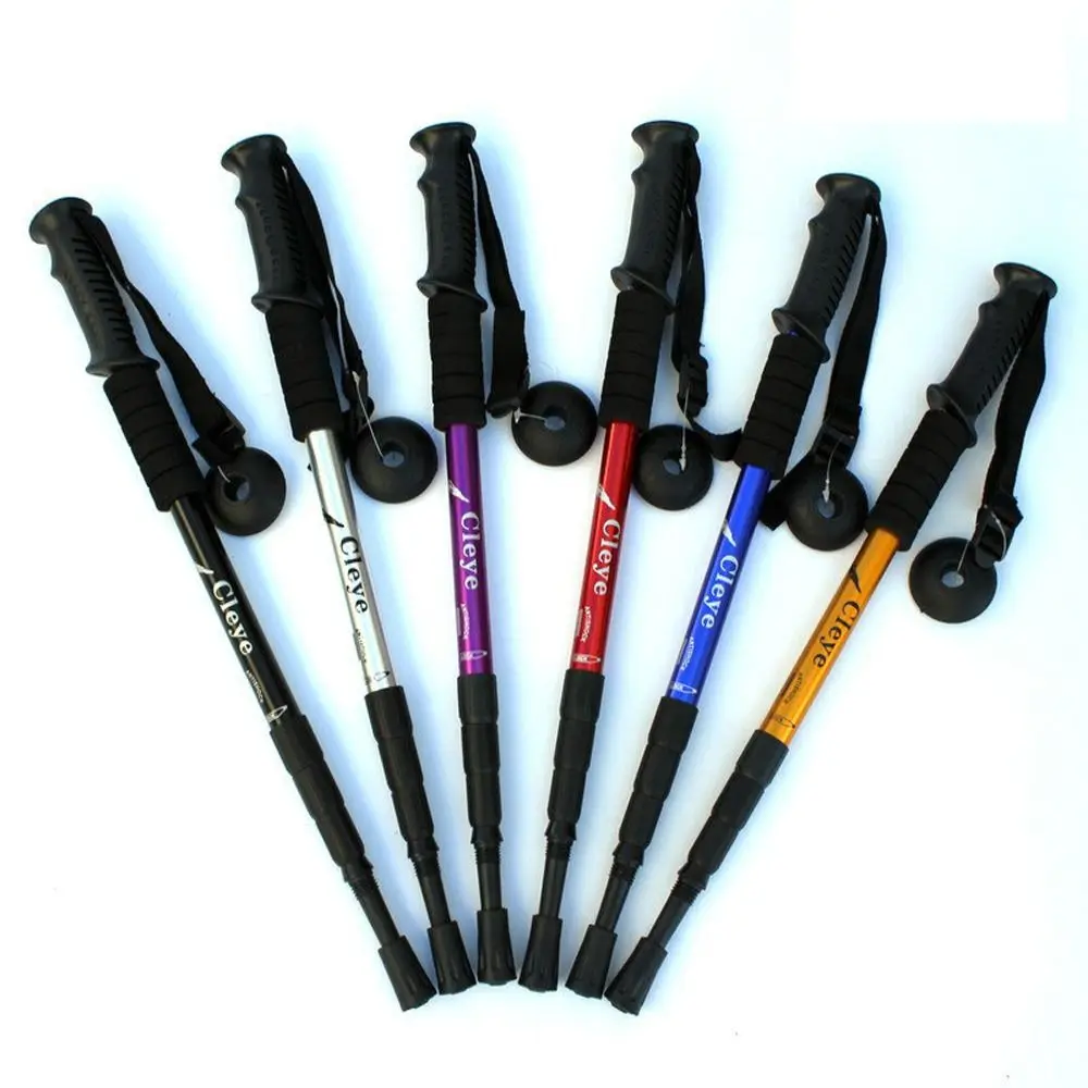 

Folding Trekking Poles Wear-resistance 4 Section Foldable Crutches Portable Non-slip Walking Stick Mountain-climbing Crutch