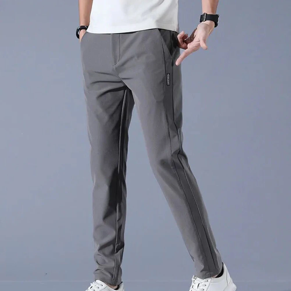 Libin Golfbroek voor heren, stretch, werkjurk, broek, 30/32/34, sneldrogend, lichtgewicht, casual, comfortabele broek met zakken, Licht Kaki, 54