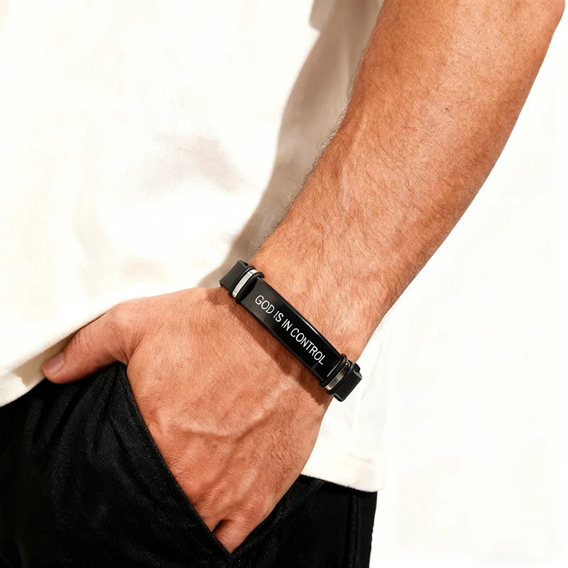 Inspirational Stainless Steel Adjustable Bracelet with Gift Card
