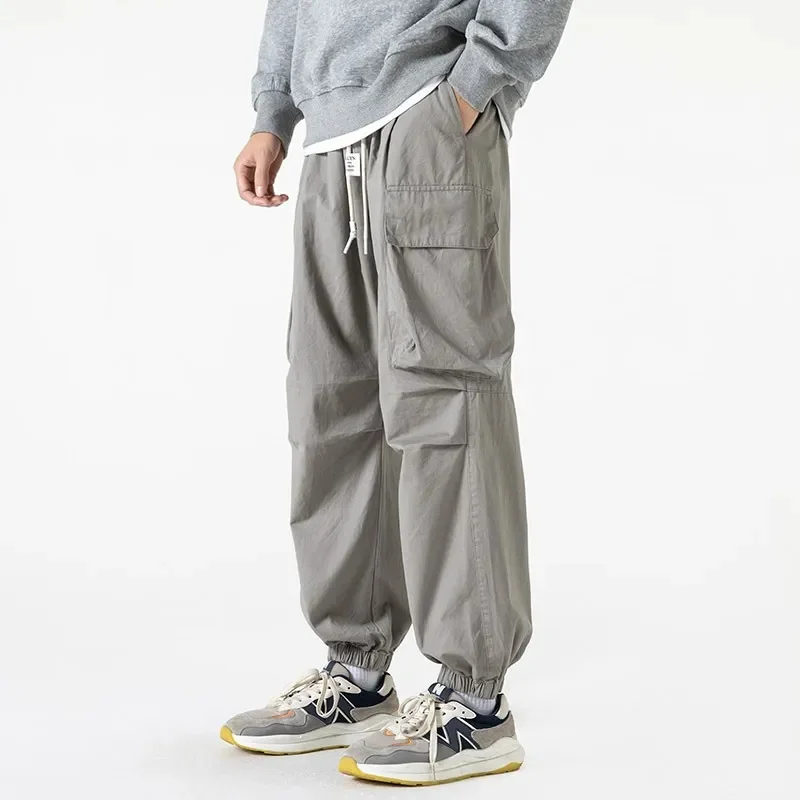 

Cotton Cargo Pants Men Autumn Harajuku Vintage Casual Joggers Sports Military Baggy Pockets Sweatpants Streetwear Trouser