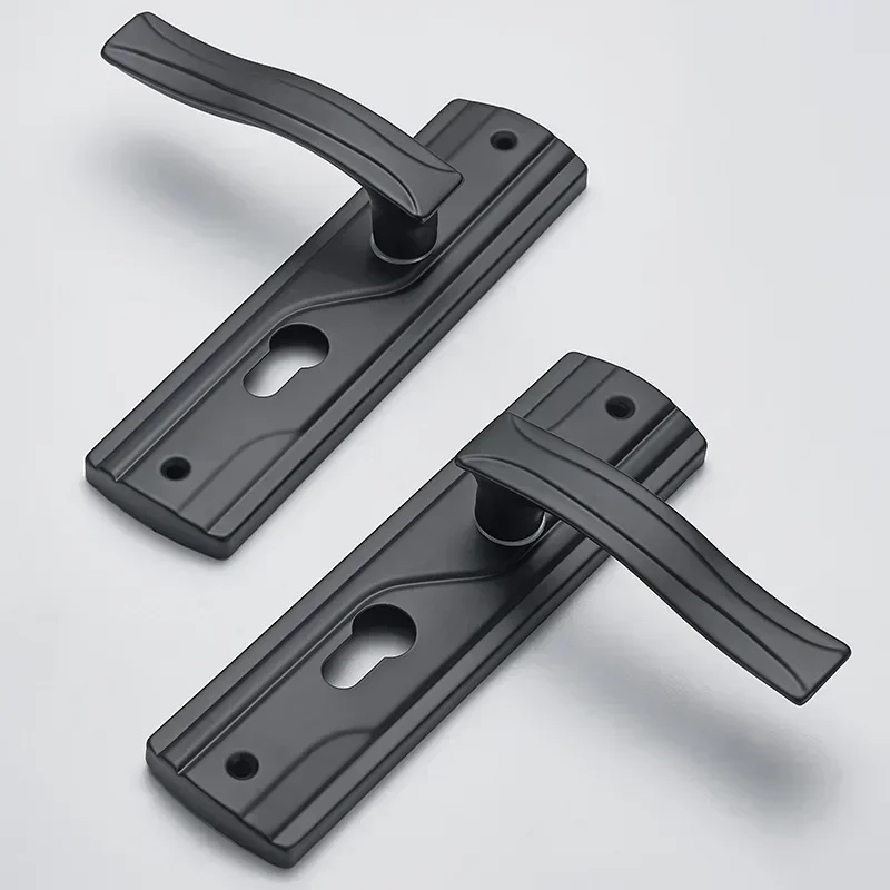 Black Door Handle Lock Keys Set Bedroom Set Silent Bearing Black Large Knob Manganese Steel Universal for Livingroom