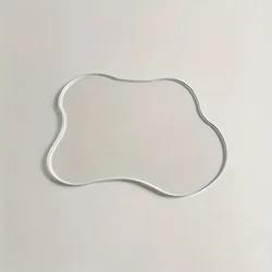 Abstract Cloud Shaped Acrylic Coaster with Polished Metal Finish for Jewelry Display and Home Decor (Transparent)
