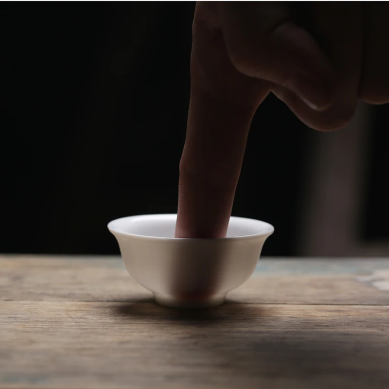 6pcs/lot 35ml Chinese Thin Kung Fu Tea Cup Set Ceramic Cups White Teaware Bowl For Tea Ceremony Chaozhou Teacup