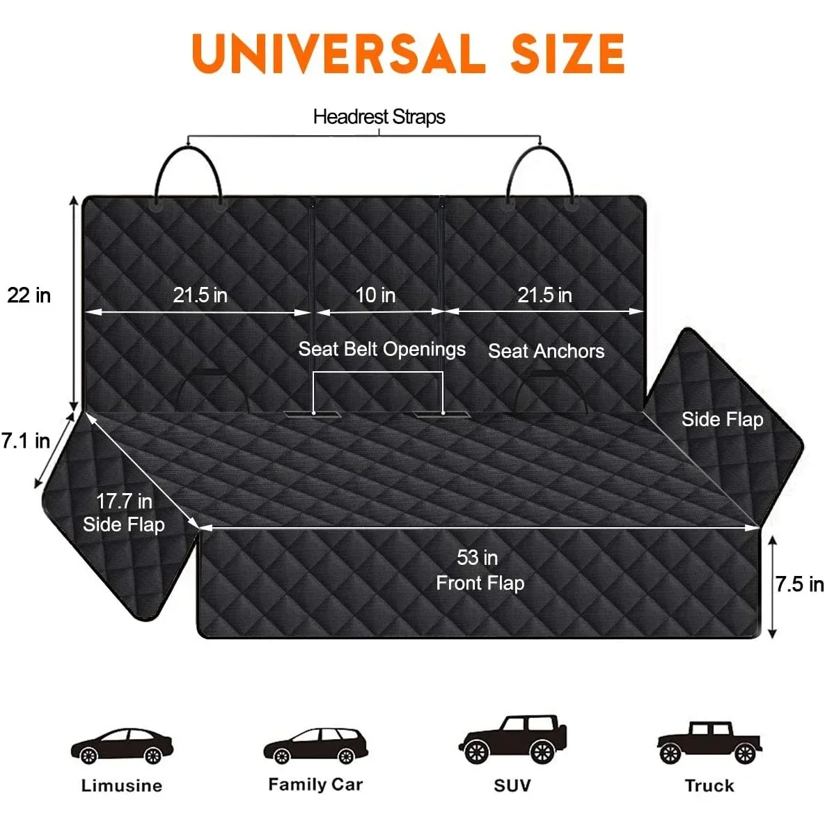 Pet Dog Car Seat Cover Travel Carrier Mattress Foldable Waterproof Non-Slip Seat Protector Mat Medium Large Safety Carrier