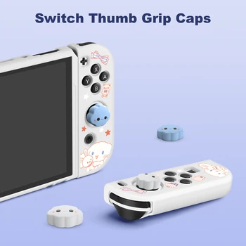 Big Eared Dog Switch Case Compatible with Nintendo Switch OLED / Switch NS,with 4 Cloud Joystick Caps 5