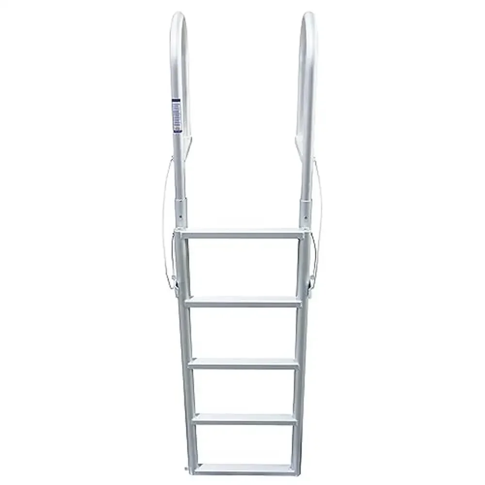 Aluminum Dock Ladder 5-Step Sliding Design Sturdy Construction Easy Assembly 4