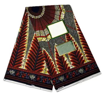 2025 Newest African Wax Fabric 6yards 100% Cotton For Sewing Veritable Wax Nigerian Ankara Block Prints Batik Fabric Dutch 1