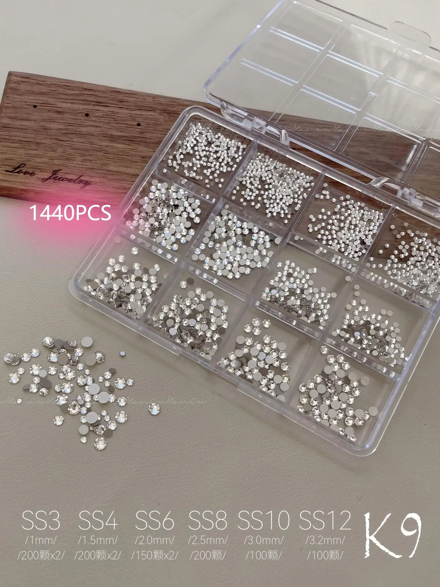 Kaniu Premium Nail Art Winzige Mix-Farben Bunte Kristallsteine Gemischte Größen Flatbacks Keine Hotfix-Strasssteine Bling DIY runde Edelsteine – Detail 10