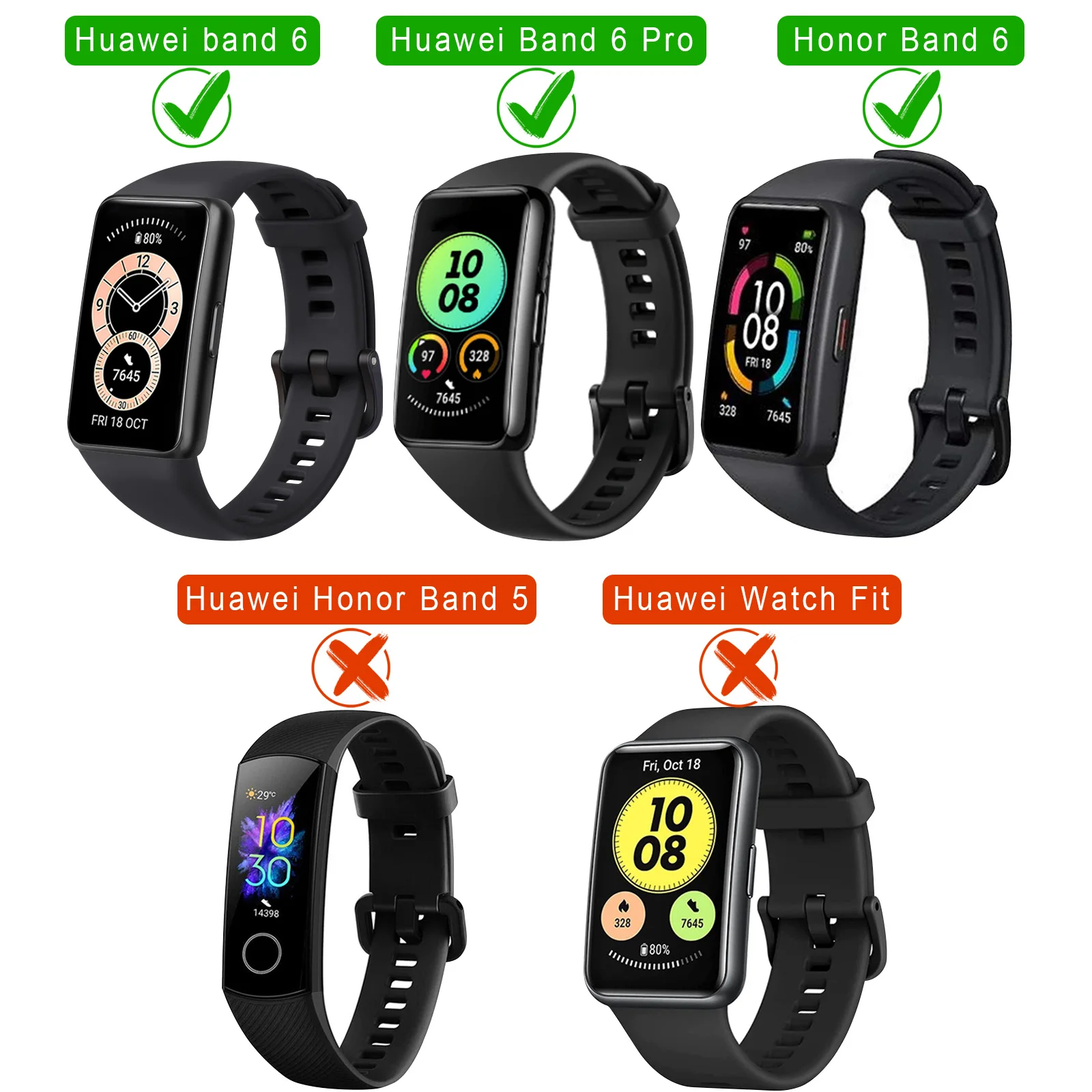 Adjustable Silicone Strap for Smartwatch - Replacement Wristband Bracelet Accessory