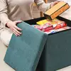 Storage Box Multi-functional Foldable Large Capacity Waterproof Fabric Storage Bench Modern Foot Rest Stool With Padded Seat 2