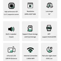 Caméra de surveillance sans fil Wi-Fi à fixation sur fenêtre, surveillance à distance par téléphone portable, vision nocturne HD 3 millions/4K, carte réseau 3