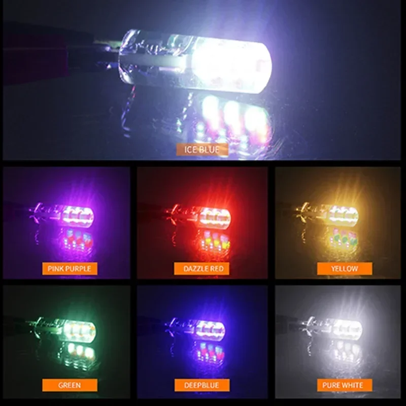 T10 Led 5W RGB LED With Remote 194 168 LED Canbus COB Lamp Car Interior Lighting 12V Car Signal Lights License Plate Lamp