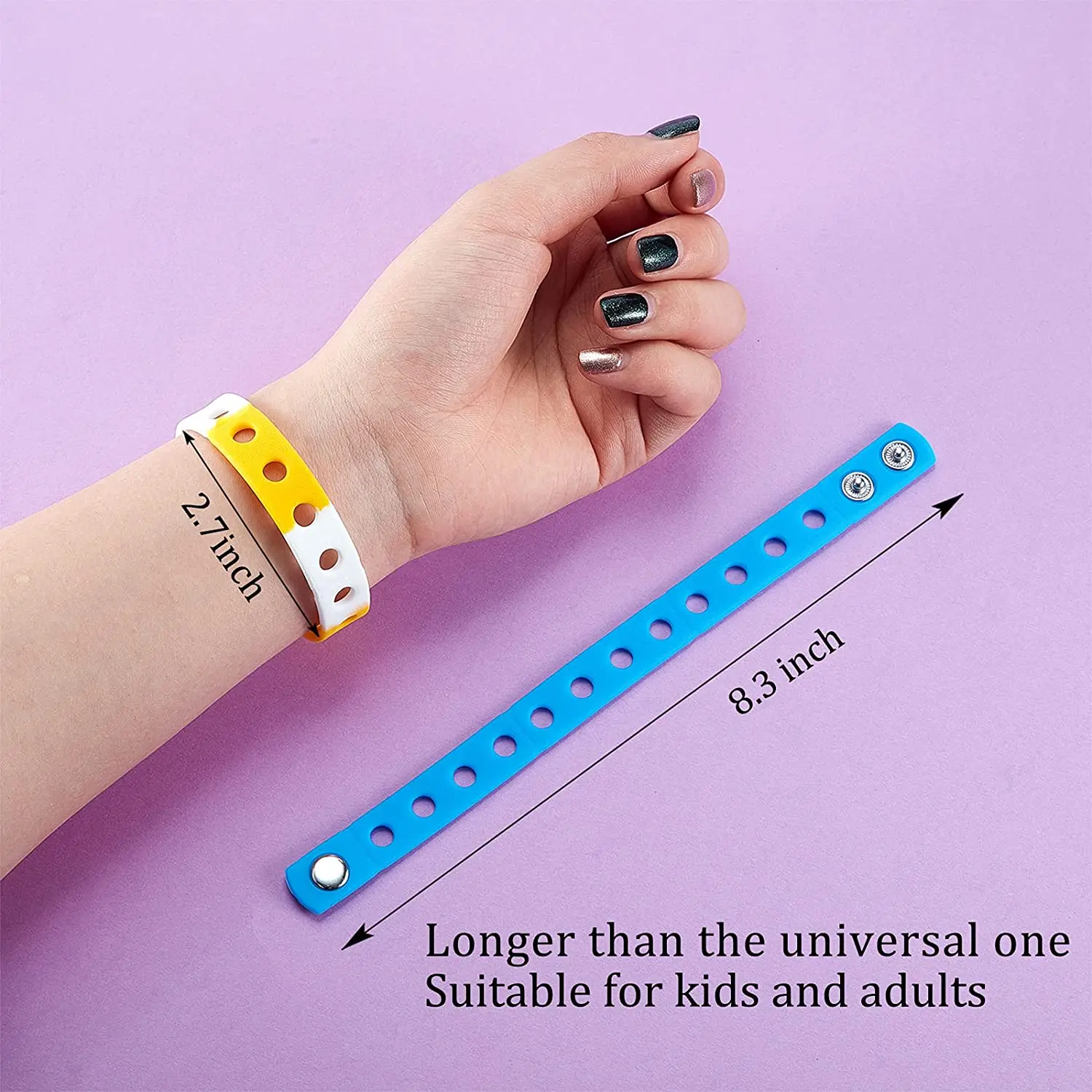 20pcs/Lot Mix Style Random Silicone Bracelet Wristband 18cm Fit Shoe Charms Shoe Buckle Wristband Rubber Wrist Strap