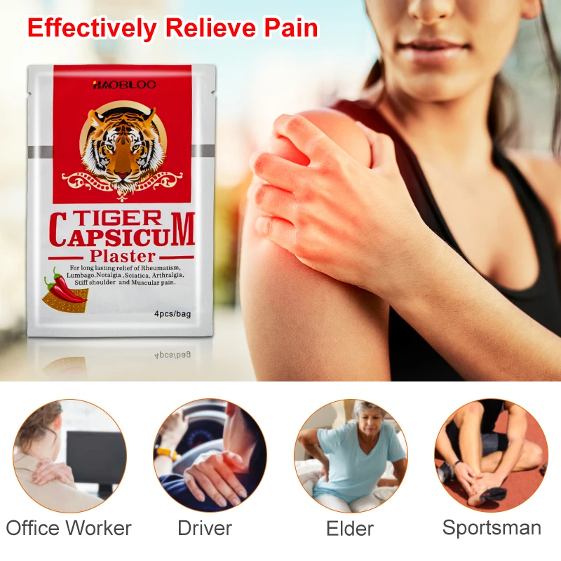 16Pcs Tiger Pepper Patch Joint Arthritis Rheumatoid Meniscus Pain Relief Plaster Muscle Sprain Medical Sticker Health Care