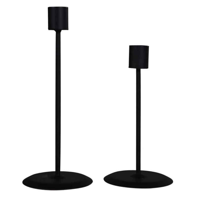 2 Pcs Metal Retro Candle Holder Romantic Candlelight Dinner Living Room Dining Candelabra Table Decorations candle holders