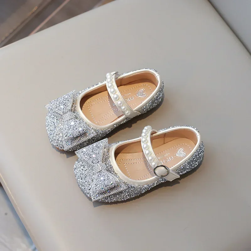 Girls' Princess Shoes Clogs Soft Soled Small Shoes for Children's Crystal Fashion New Spring Autumn