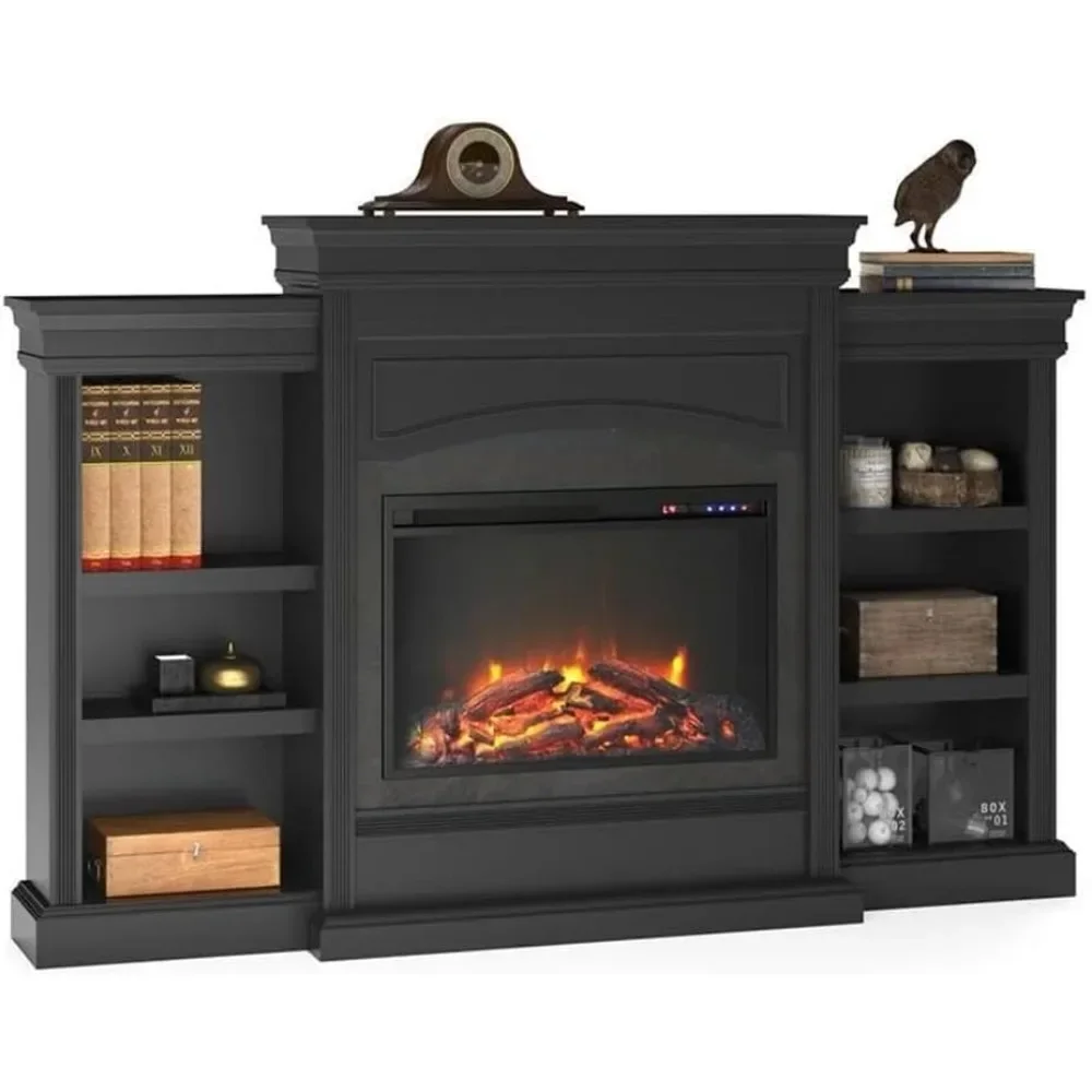 69 Inch Electric Fireplace with Fireplace Frame, Fireplace Plug-in Remote Control, Timer, Realistic Wood and Flame Effects 3