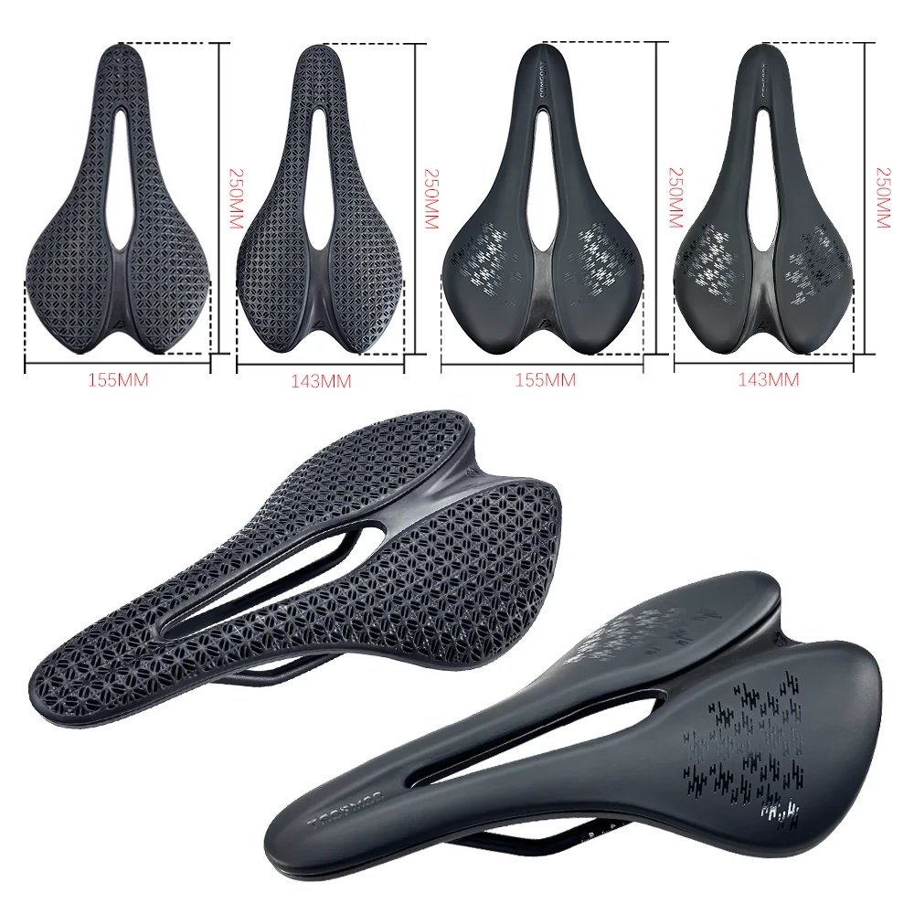 BALUGOE 3D Printed Mountain Bike Seat 7x7mm Hollow Breathable Matte