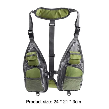 Outdoor Fishing Vest 600D Oxford Cloth Breathable Fishing Vest Multi-pocket Lightweight Small Tool Storage for Fisherman 6