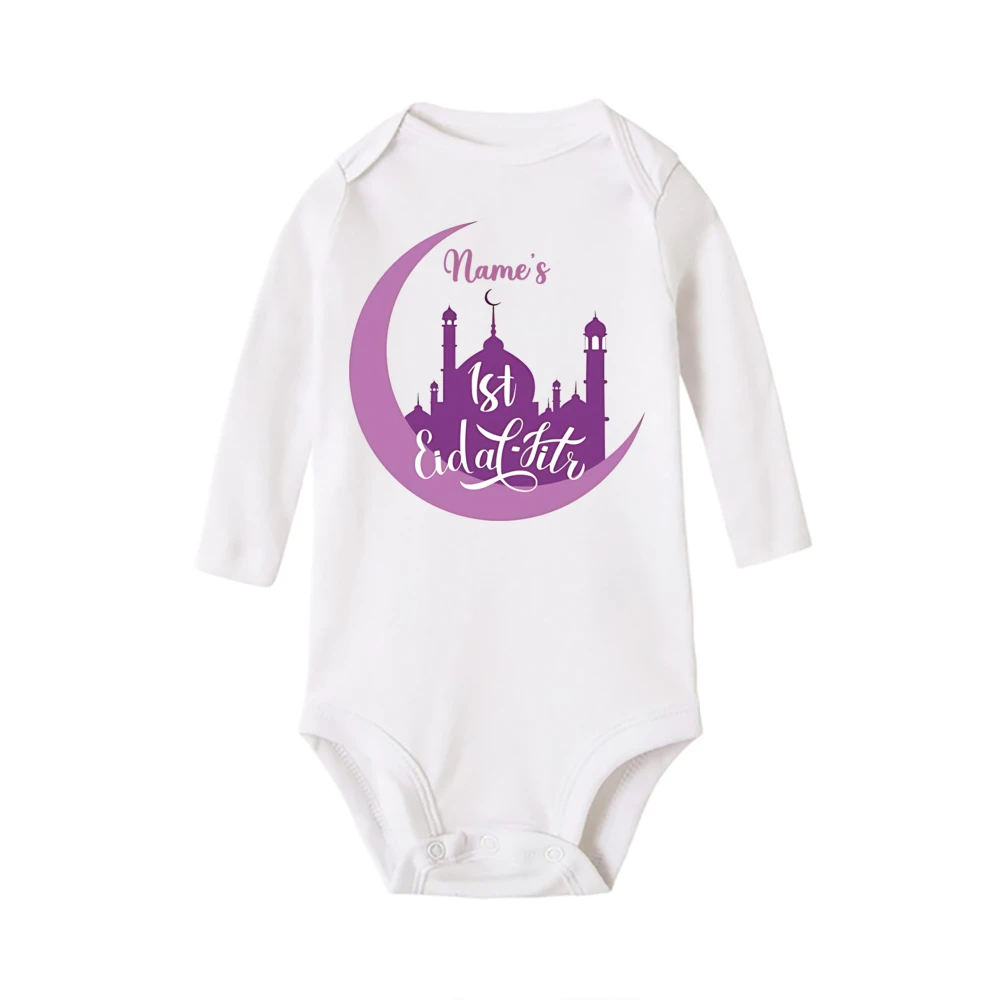 Personalised Eid Baby Romper Custom Name Boys Girls Eid Ramadan Outfits Bodysuit Islamic Muslim Holiday Newborn Outfit Jumpsuit 5