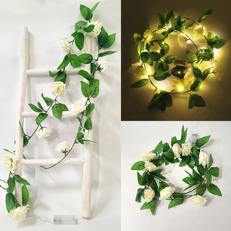 Luminous Artificial Ivy Vine Wall Decor with LED Silk Leaves