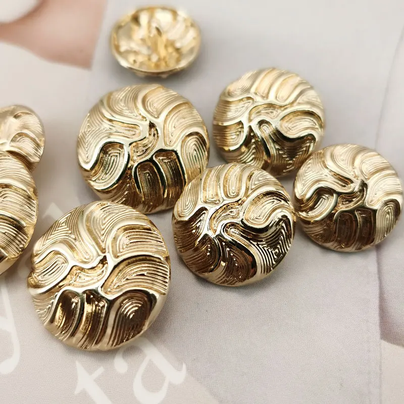 Luxury Round Metal Buttons for Clothing Coat Sewing Accessories DIY Crafts Supplies Garment Fashion Buckle Wholesale New 6pcs 2