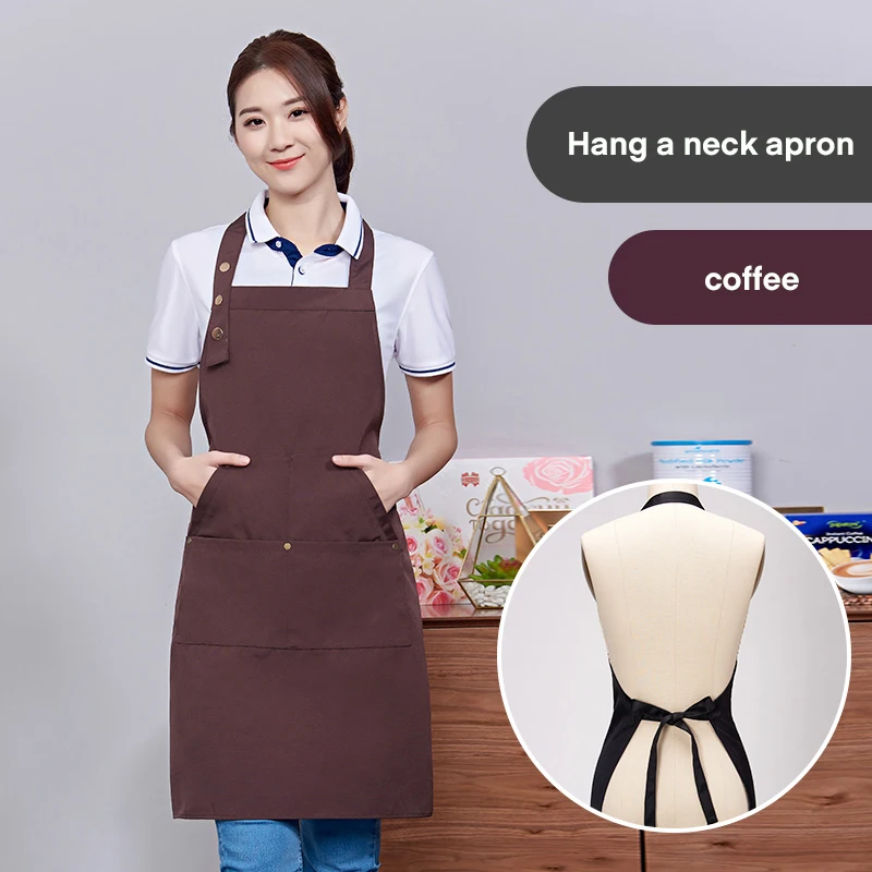 Men's And Women's Models Hanging Neck Apron Anti-fouling And Dirty Waiter Clothes Supermarket Promoters Apron