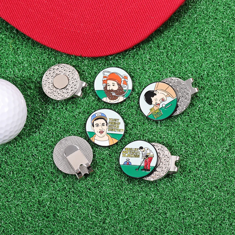 Funny Golf Hat Clip Enamel Magnetic Ball Marker Clip Baseball Cap Decorative Brooches Metal Lapel Badge Jewelry Golf Lover golf ball mark golf hat clip baseball cap pins