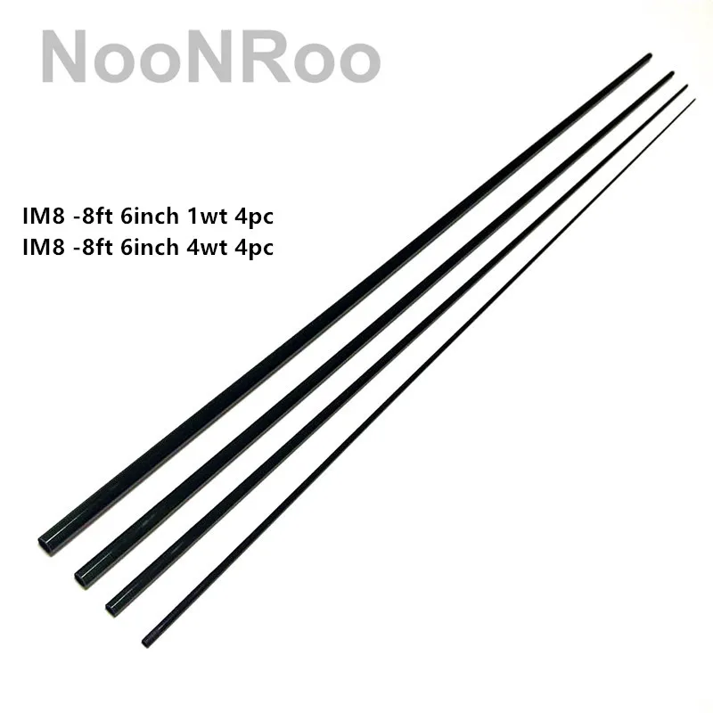 Fishing Rod Fly Fishing Rod Blank IM8-8ft 6inch 1wt and 4wt 4pc Repair Rod Building DIY Private material Transparent Black NooNRoo
