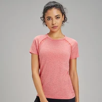 Ten Color Quick Dry Sports Short Sleeve T-Shirt Women's Sweatshirt Breathable Fitness Clothing Solid Color Yoga Short Sleeve Top 1