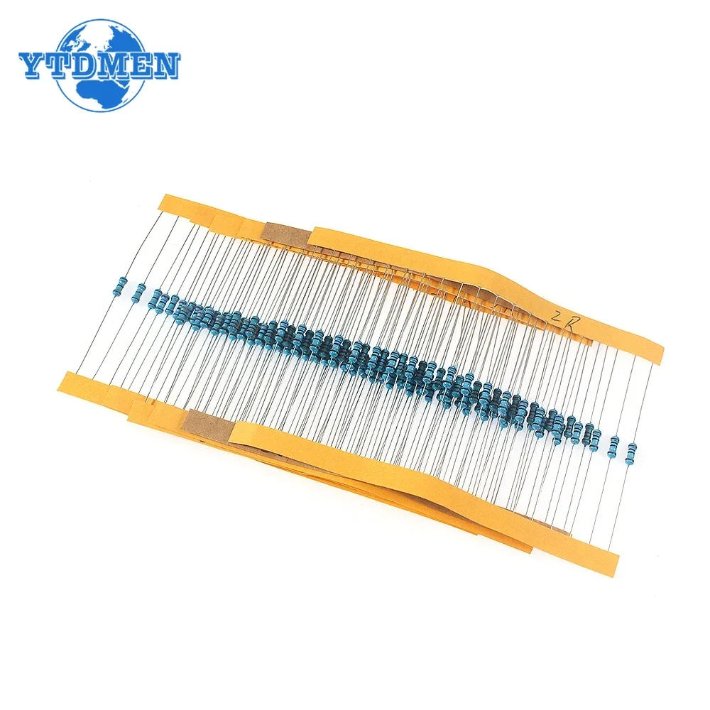 120pcs 1/4W 1% Metal Film Resistance Car Airbag Repair Resistor 2ohm 2.2ohm 2.4ohm 2.7ohm 3ohm 3.3ohm 6 Types Resistor Kit 0.25W