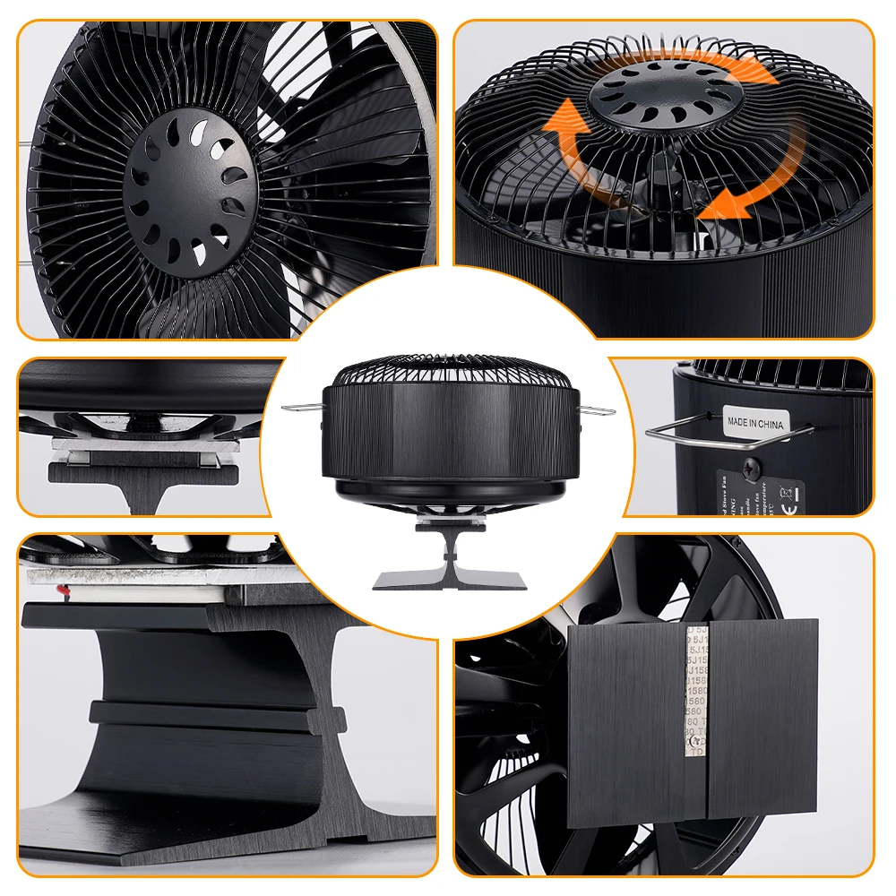 Sbfdc9f4aa9154f48ab7eec9bc14dfde10 5 Blade Stove Fan Heat Powered Free Standing Fireplace Fan Fire Heater Log Wood Burner Eco Quiet Home Efficient Heat Distribute Mallzona