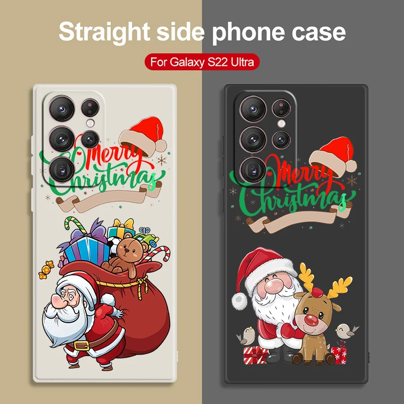 

Merry Christmas Santa Claus Phone Case For Samsung Galaxy S23 S22 S21 S20 Pro FE S10 Note 20 10 Plus Ultra Liquid Rope