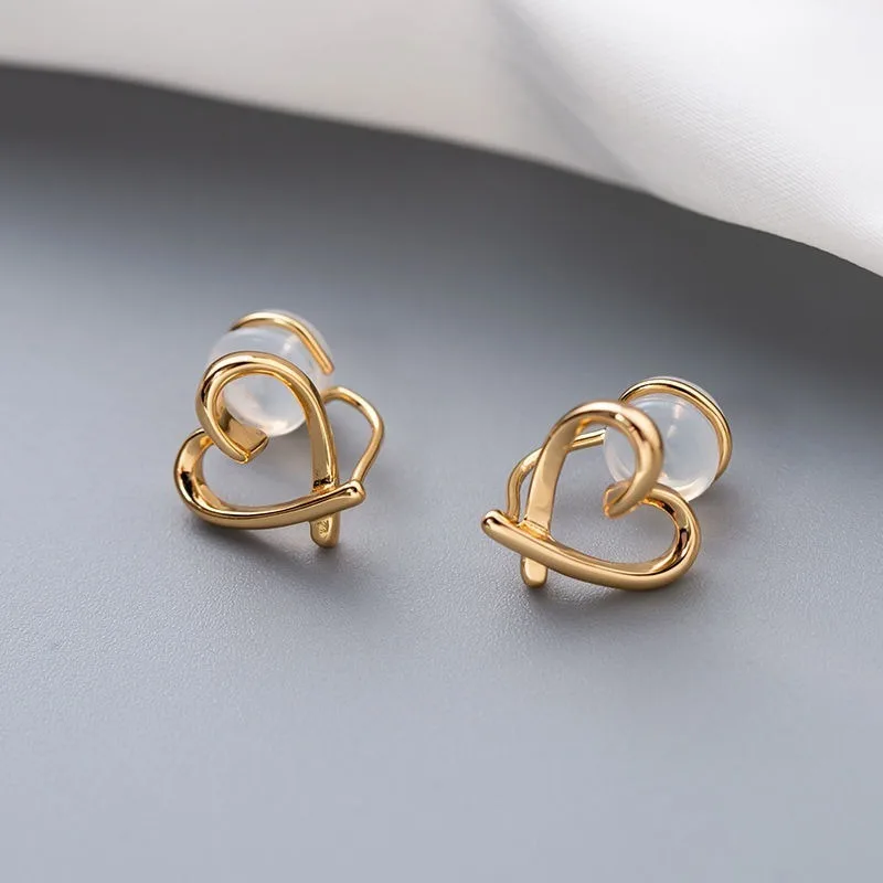 Fashion Painless Silicone Heart Earrings Women Simple Love Ear Clips Girls Korean No-Piercing Earrings Trendy Jewelry Gifts ear clip earrings clip earrings ear clip ear accessories